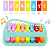 2 in 1 Baby Piano Xylophone Toy, 8 Multicolored
