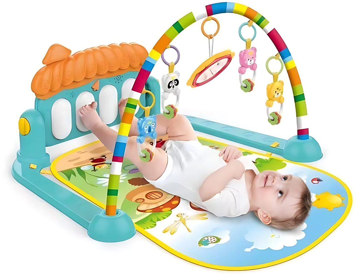 Baby Play Gym Kick and Play Piano Mat Newborn Toy for Boy and Girl 0-18 Month
