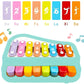 2 in 1 Baby Piano Xylophone Toy, 8 Multicolored