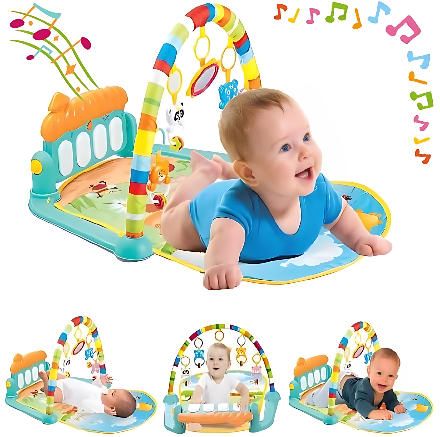 Baby Play Gym Kick and Play Piano Mat Newborn Toy for Boy and Girl 0-18 Month