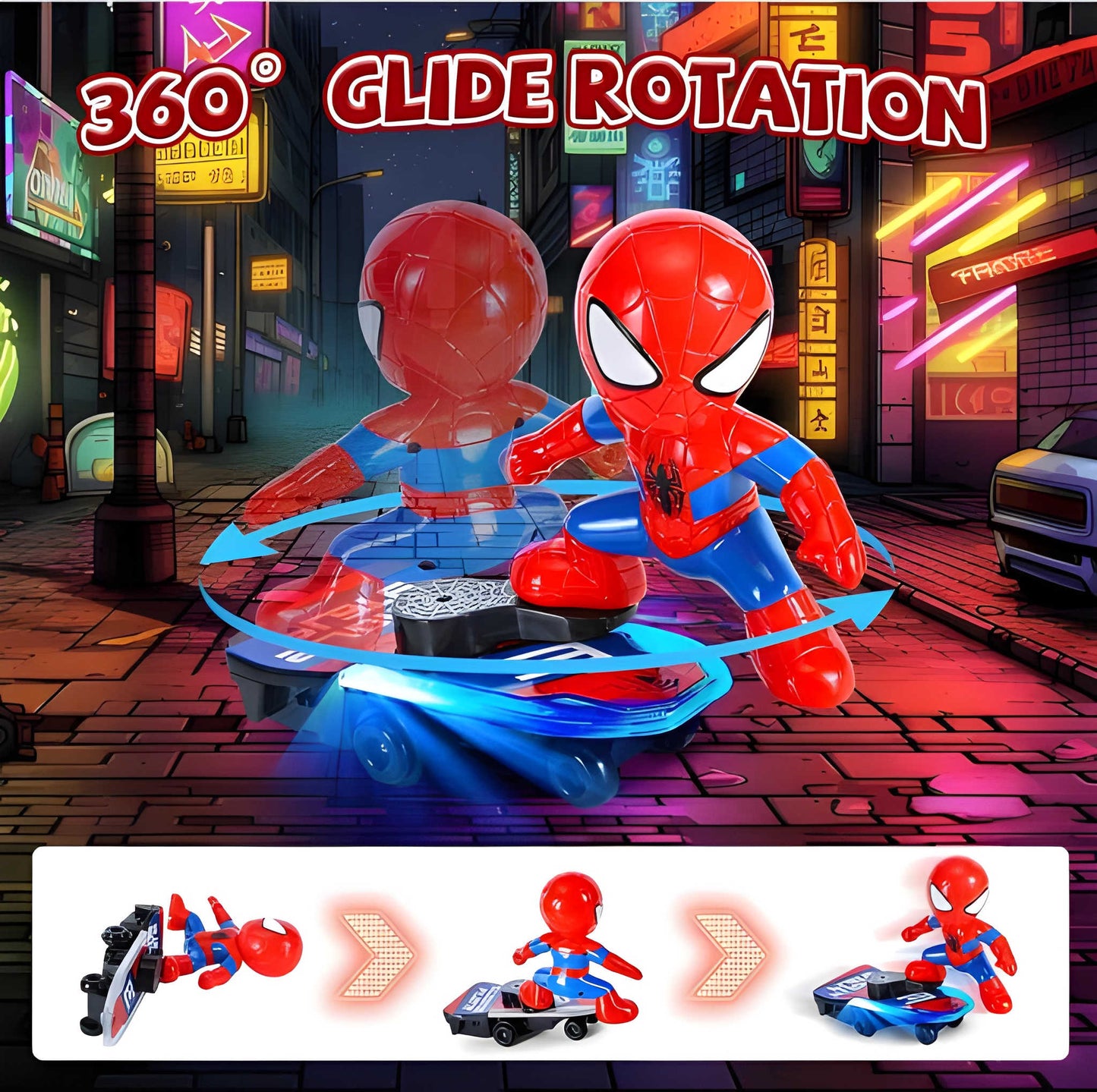Superhero LED Skateboard Toy