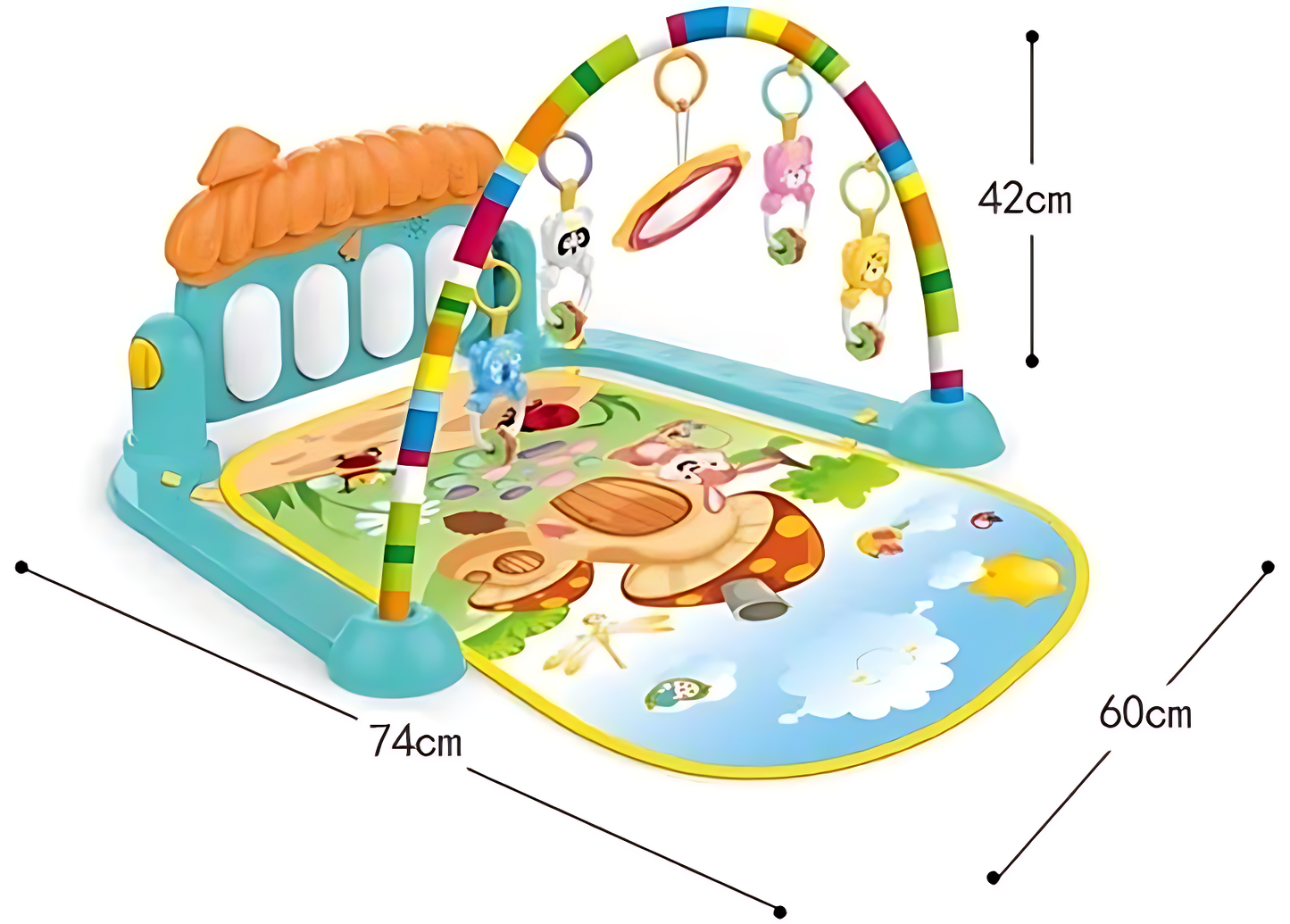 Baby Play Gym Kick and Play Piano Mat Newborn Toy for Boy and Girl 0-18 Month