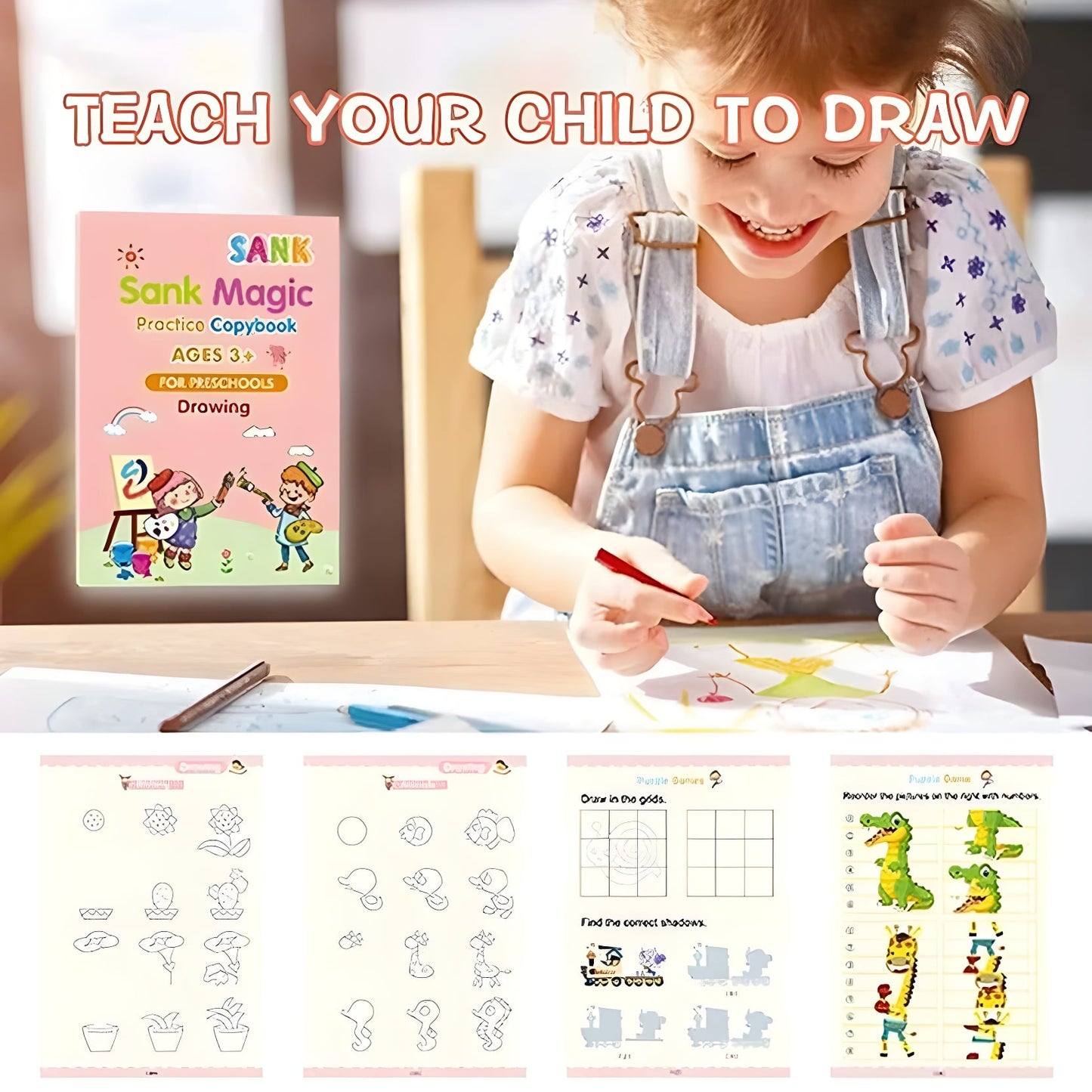 Sank Magic Practice Copybook (4 BOOKS + 10 REFILL)