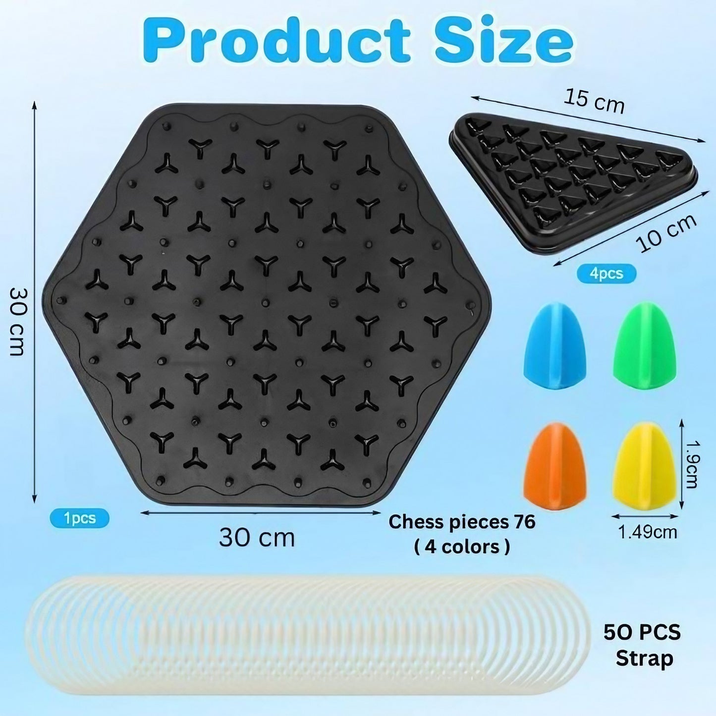 Triangle Chess, Geometric, Innovative Rubber Board
