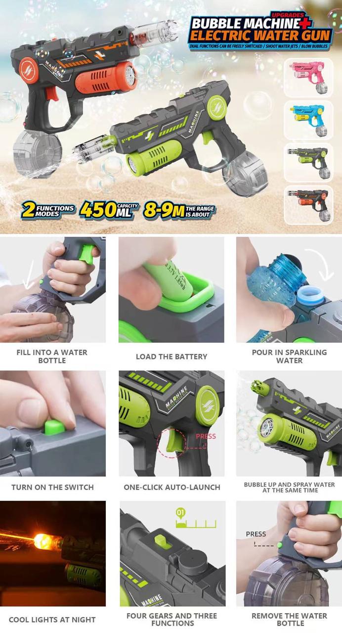 Automatic Bubble Machine & Water Gun Toy