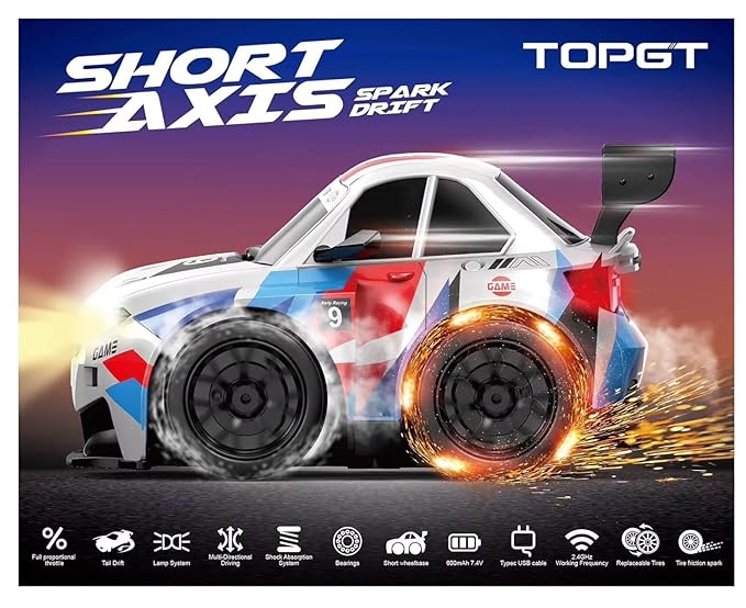 High-Speed RC Drift Car with Spark Effect